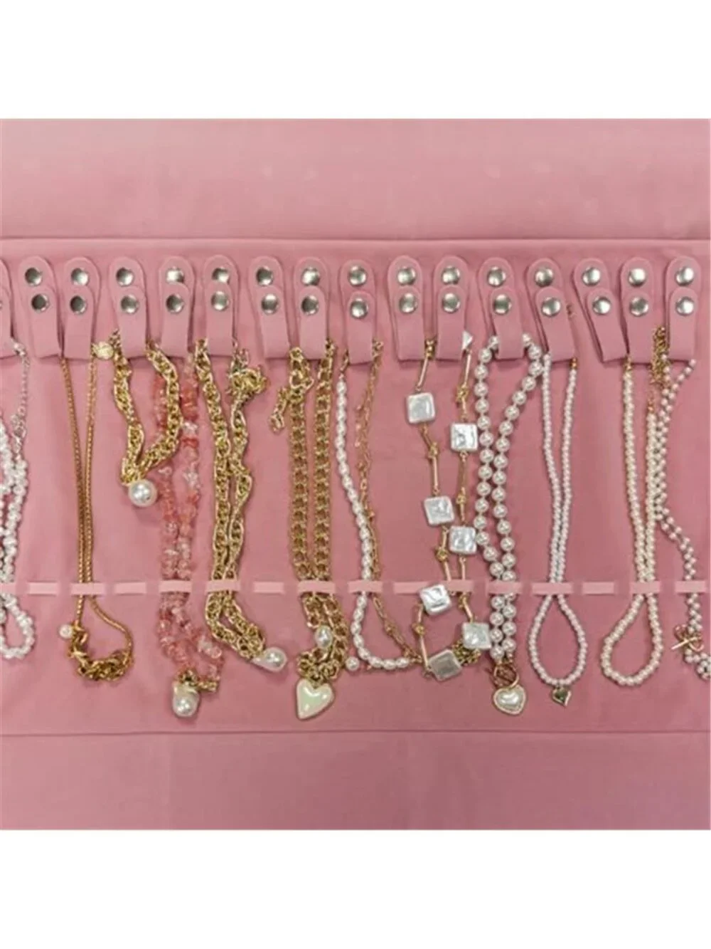 Velvet Jewelry Roll Travel Jewelry Organizer Necklace Bracelet Storage Case Bag